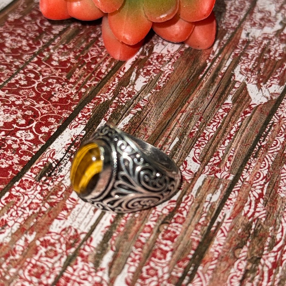 Silver Tiger Eye Silver Ring - image 4